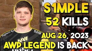 WTF 52Kills By s1mple on Mirage - 5x Triple Kills & 2x Quadro Kills - FACEIT RANKED - Aug 26, 2023