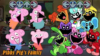 FNF Smiling Critters ALL PHASES vs Pibby Peppa Pig's Family Sings Bacon Song - Friday Night Funkin'