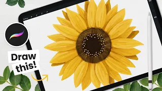How To Draw A Sunflower • Procreate Tutorial
