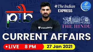 Daily Current Affairs in Hindi by Sumit Rathi Sir | 27 January 2021 The Hindu PIB for IAS