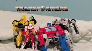 transformers rise of the beasts Noah meets autobots stop motion