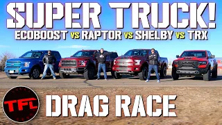 It's So ON: Ram TRX vs. Shelby F-150 Super Snake vs. Raptor Drag Race Surprise!