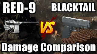 Resident Evil 4 Remake RED-9 VS BLACKTAIL Damage Comparison (LVL 1 & LVL MAX)