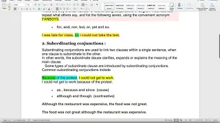 ESL 642 - Module 3 - Connectors, Conjunctions and Subordinators Lecture & Worksheet