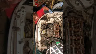 Timing cover removal of celica gts 2zz while motor is still in car.