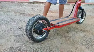 72v dual tire electric scooter from bike parts