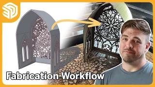 Modeling a CATHEDRAL window & laser cutting it LIVE