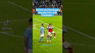 Walker and Gundogan Hug and Play with Zinchenko After the win against Arsenal #mancity