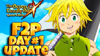 DAY 1 BEING F2P!!! THE JOURNEY UPDATE #1 | Seven Deadly Sins: Grand Cross