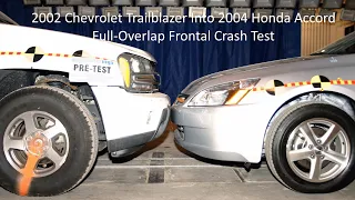 2002 Chevrolet Trailblazer Into 2004 Honda Accord Full-Overlap Frontal Crash Test (100% Overlap)