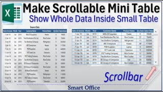 Make Data Scrollable Mini Table in Excel