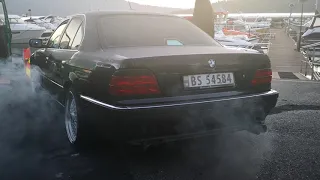 BMW E38 725 TDS ( Straight pipe cold start )