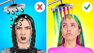 GOOD WEDNESDAY vs BAD ENID || Extreme Makeover, Funny Pranks & Hilarious Moments by 123 GO!