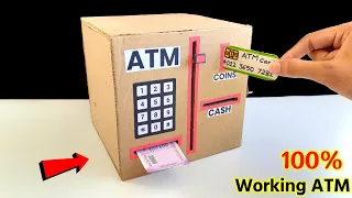 How to make a working ATM machine | Cardboard easy atm machine | Easy No motor school project