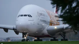 A380 Close Up Taxiing and Takeoff