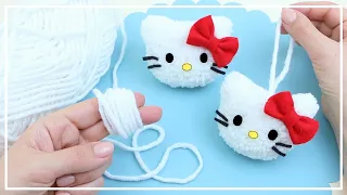 Милая Кошечка Хелло Китти из Ниток 🧶🐱 Cute Hello Kitty of yarn Making 🧶 DIY NataliDoma