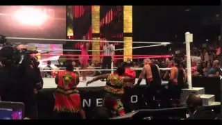 The New Day rocking out so hard to Seth Rollins theme song