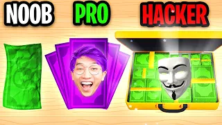 Can We Go NOOB vs PRO vs HACKER In MONEY BUSTER GAME!? (EXPENSIVE APP GAME!)