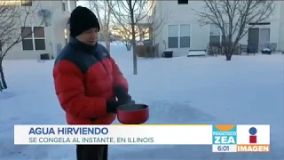 Agua hirviendo se convierte en nieve ¡en cuestión de segundos! | Noticias con Francisco Zea