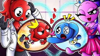 [ANIMATION] 🔥HOT Vs COLD🧊 Rainbow Friends Animation! RED VS  BLUE Pregnant Mukbang | SLIME CAT