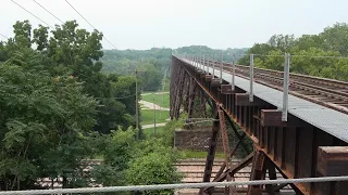 UNION PACIFIC HIGH BRIDGE and RAIL YARD DRONE VIEWS! FAST freight trains on the CLINTON SUB MP140!!