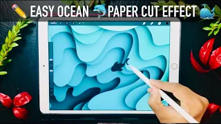 Paper Cut  Effect | Ocean Art 🥶😱| Procreate😳 | IPad Air🤩