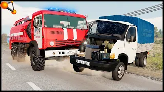 LAST CALL! FIREFIGHTERS IN ACCIDENT! - BeamNg Drive