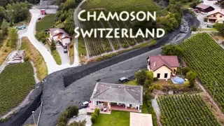 Chamoson in Switzerland, tourism, vine crops orchards, pastures, Saint-Pierre-de-Clages , Grugnay