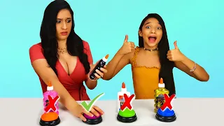 DON’T Push the Wrong Button Slime Challenge| Buttons pick our Slime Ingredients