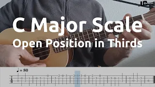 C Major Scale Open Position in Thirds - Ukulele Tabs Play Along