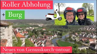 Wieder unterwegs mit dem Wohnmobil - Roller abholen - Burg Harburg - Genusskuechontour