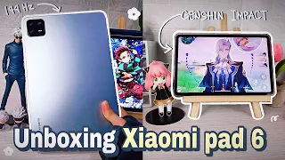 *⁠.⁠✧UNBOXING XIAOMI PAD 6 (8GB+128GB,Mist Blue) accessories and Genshin Impact Gameplay