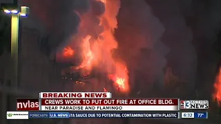 UPDATE: Part of roof, walls collapse in Las Vegas office building fire