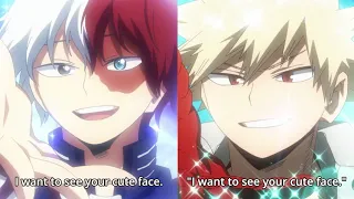 "I want to see your cute face" Todoroki & Bakugo imitating Illusion | Boku no Hero Academia S4 Ep 17