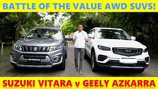 SUZUKI VITARA vs GEELY AZKARRA! || AWD Car Comparo