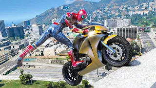 GTA 5 Iron Spiderman Motorcycle Stunts/Fails/Ragdolls Episode 11 (Euphoria Ragdolls)