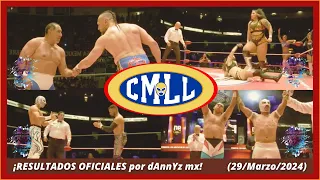 Resultados Oficiales de CMLL: Homenaje a dos leyendas 2024 por dAnnYz mx. (29/Marzo/2024)