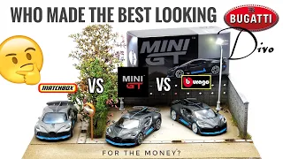 Bugatti Divo - Matchbox VS MiniGT VS Bburago manufacturer Comparison | Which one would you buy?