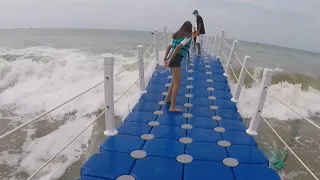 Surf the waves on this floating bridge