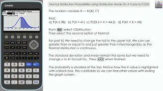 Normal Distribution Probabilities Using Distribution Mode On A Casio fx-CG50