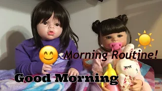 Reborn toddler Lucy and baby Nikki's morning routine!