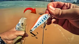 PESCA DE ROBALOS DA PRAIA COM ISCA ARTIFICIAL ULTRALIGHT!