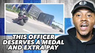 AMERICAN REACTS To Exciting police motorcycle chase in Finland