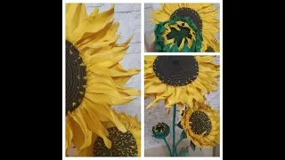 Бесплатный МК. Ростовой подсолнух из фоамирана / Free MK. Growth sunflower from foamirana