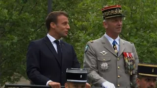 Arrivée d'Emmanuel Macron pour le défilé du 14 juillet | AFP Images