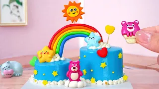 DOUBLE RAINBOW CAKE 🌈  Amazing Miniature Rainbow Buttercream Cake Decorating | Mini Cakes Baking