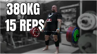 380KG DEADLIFT x 15 REPS (3 SETS of 5)