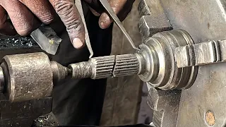 A New Process for Repairing Broken CV Joints and Creating new Teeth | CV-joint Teeth Made on Lathe