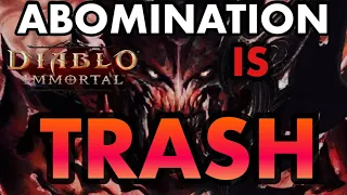 ABOMINATION IS COMPLETE GARBAGE DAMAGE. TESTED ULTIMATE DAMAGE BUILD BLOOD KNIGHT DIABLO IMMORTAL