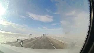 Battling the snow drifts Interstate 80 Wyoming